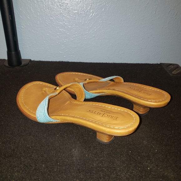 Eric Javits Kitten Heel Sandals Ladies 6.5 Torquoise - Picture 5 of 10